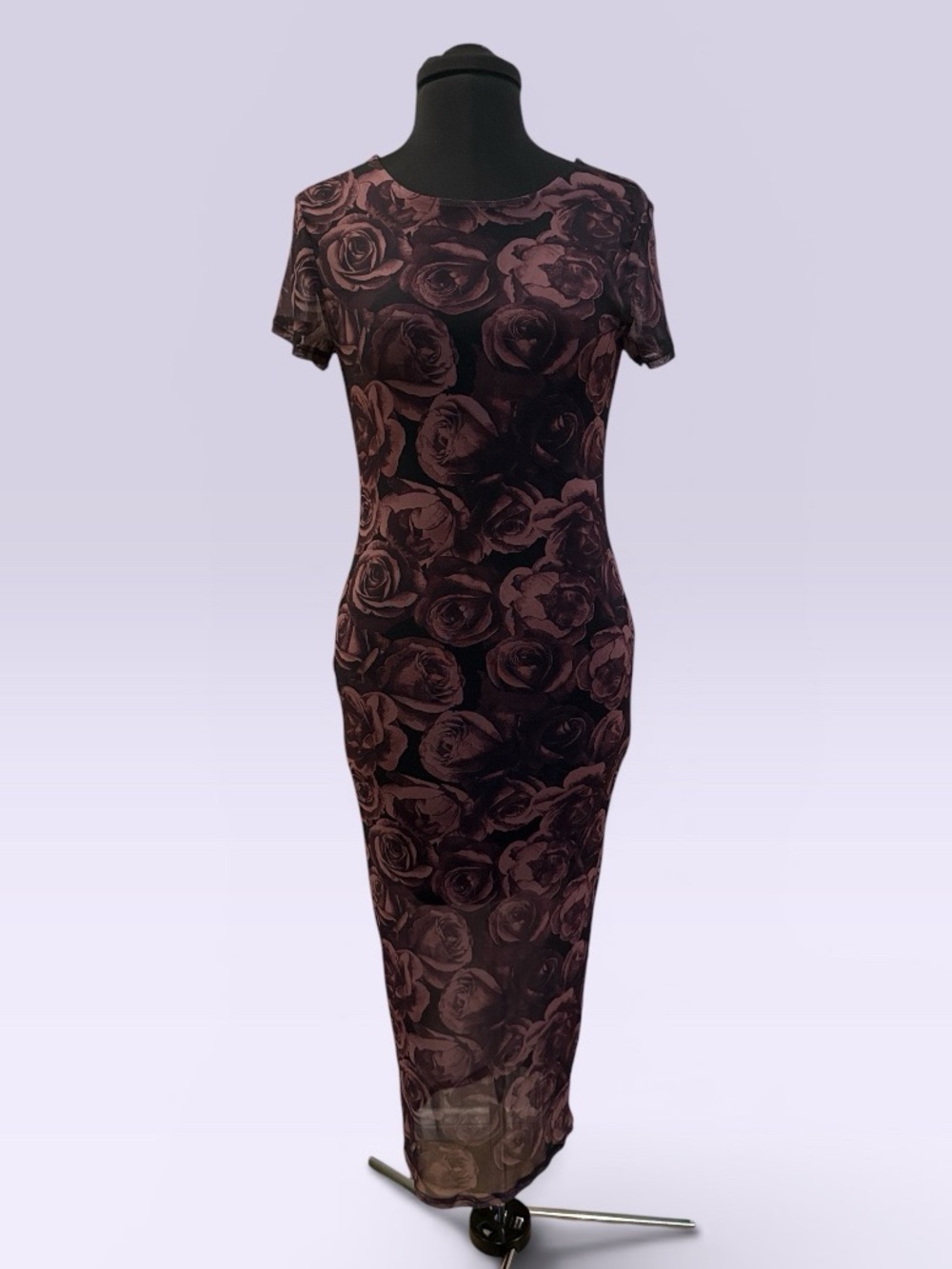 No Boundaries Plum Rose Print Maxi Dress